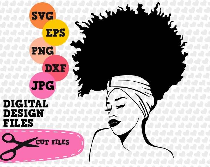 Download Black girl afro svg band svg afro lady svg file natural | Etsy