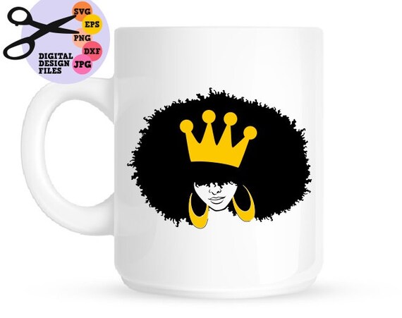 Download Black girl afro with a crown svg afro lady svg file Africa ...