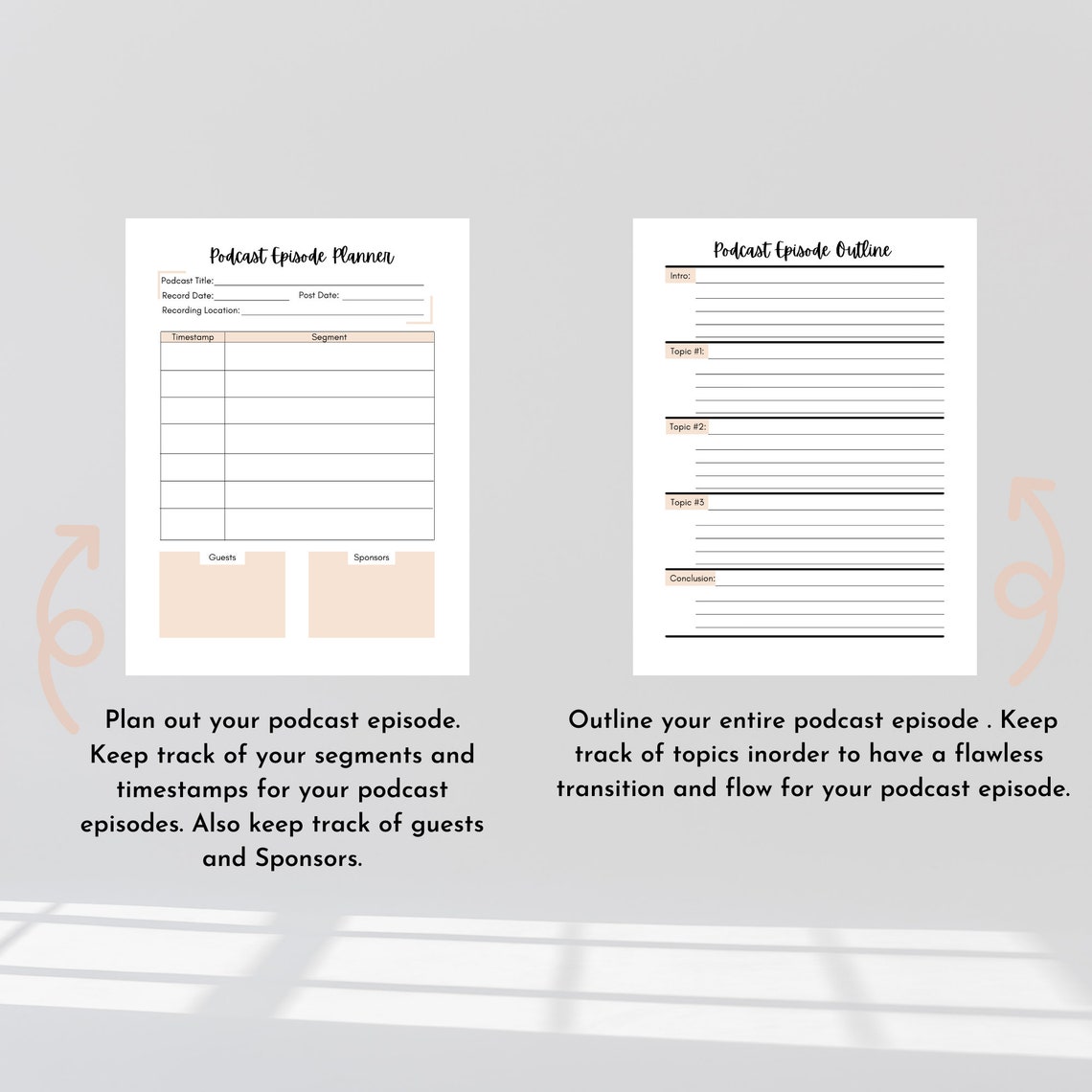 Podcast Planner PDF Printable Fillable PDF Printable Etsy