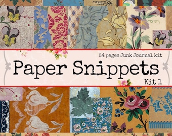 Retales de papel vintage, collage de diario basura, tiras de papel, juego de 66 tiras decorativas washi, papel floral antiguo.