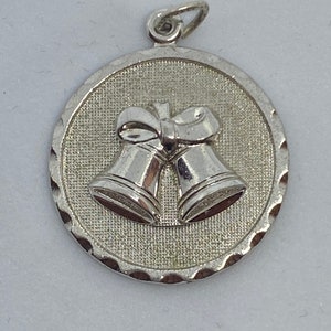 Vintage sterling wedding, anniversary bell charm