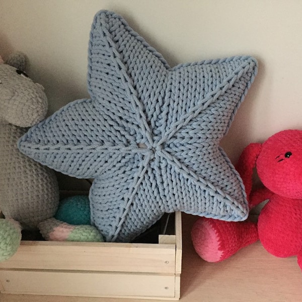 Star pillow crochet pillow knitting star poduszka gwiazda