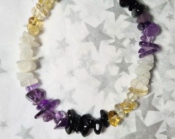 LGBT+ Gemstone chip bracelet- Non binary.