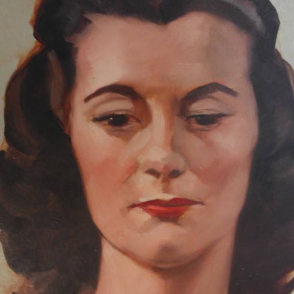 Mid-Century Original Oil Portrait Annotated By The Artist-1955