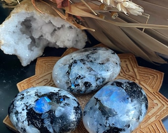 Rainbow Moonstone Palm Stones