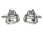 Laughing Buddha Cufflinks - Lucky Cufflinks - Spiritual Cufflinks - Unique Gift For Him - Anniversary Cufflinks - Smiling Buddha Cuff links