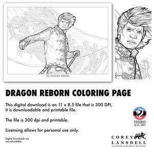 Wheel of Time Art | Printable | Wheel of Time Artwork | Wheel of Time Gift | Dragon Reborn Colouring Page - DIGITAL DOWNLOAD