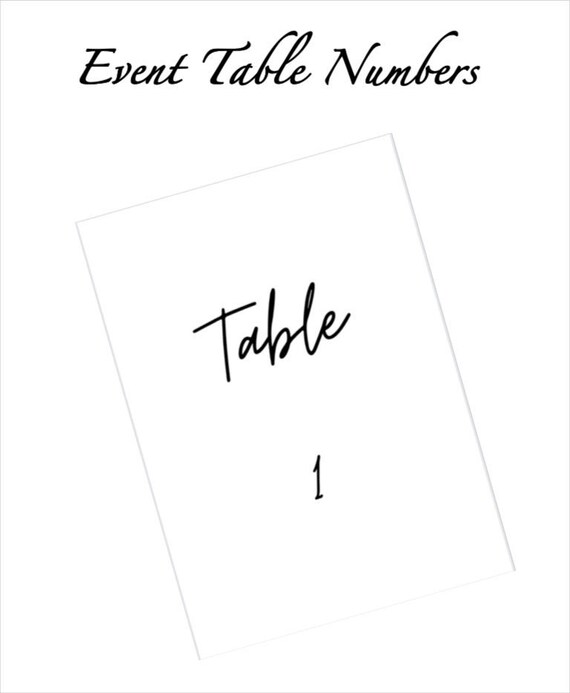 Elegant Printable Table Numbers 130 PDF Etsy