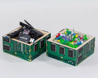 2pcs+ Circuit Board Trinket Box Container Computer Industrial look with engineer feel for IT nerd in your life Office cool practical gift