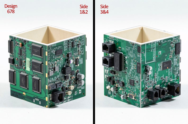 Circuit Board Pencil Pen holder, Computer Industrial look, with engineer feel for the IT nerd in your life. Office geek cool practical gift 678 - One of a kind