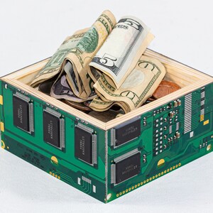 2pcs Circuit Board Trinket Box Container Computer Industrial Look With ...