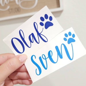 Pet Food Bowl Vinyl Decal | Dog Food Bowl Decal | Dog Bowl Decal | Treats Decal, Water Bowl Decal | Dog Food Container Custom Name Decal