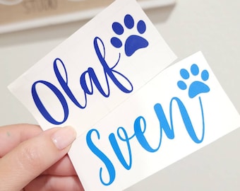 Pet Food Bowl Vinyl Decal | Dog Food Bowl Decal | Dog Bowl Decal | Treats Decal, Water Bowl Decal | Dog Food Container Custom Name Decal
