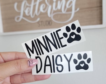 Pet Food Bowl Vinyl Decal | Dog Food Bowl Decal | Dog Bowl Decal | Treats Decal | Water Bowl Name Decal | Dog Food Container Custom Name