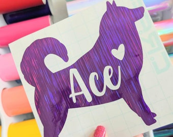 Dog Silhouette Decal | Golden Retriever, Lab, Shih Tzu, Bichon Frise | Dog Name Car Decal | Dog Name Silhouette Car Decal | Dog Breed Decal