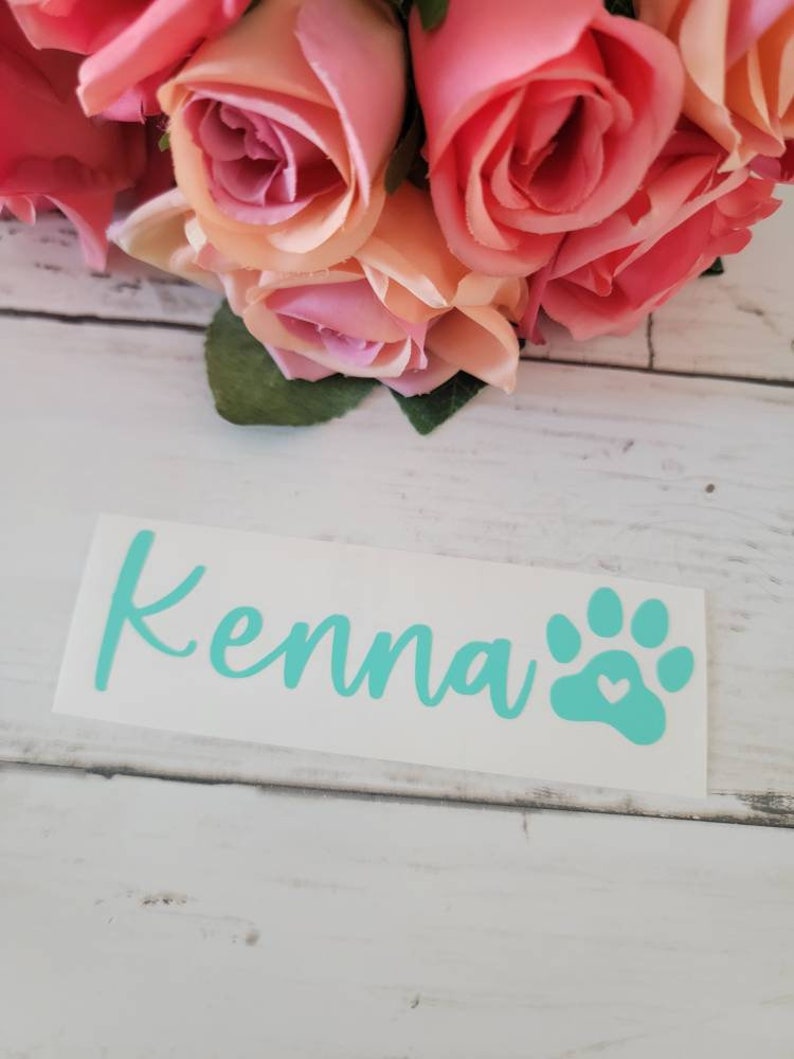 Decal for Dog Food Bowl Pet Food Bowl Vinyl Name Decal Etsy