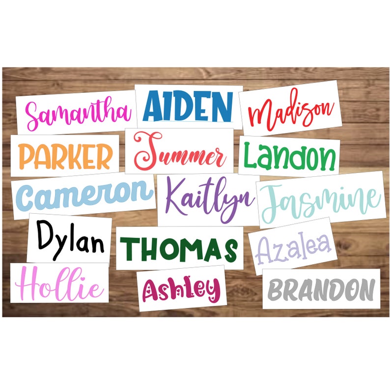 Personalized Name Decals Kid Font Name Decals First Last Etsy