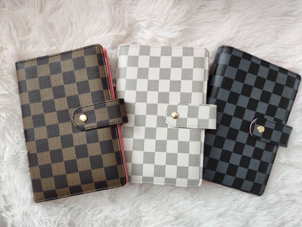 Stylish A6 Brown Checkered Budget Binder with Cash Envelopes and Sinking  Funds - Save in Style!