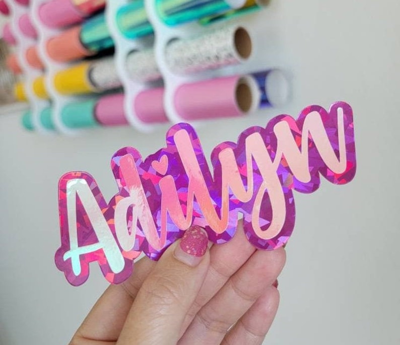 6 Layered Name Decal Heart Script Font Name Decal Etsy