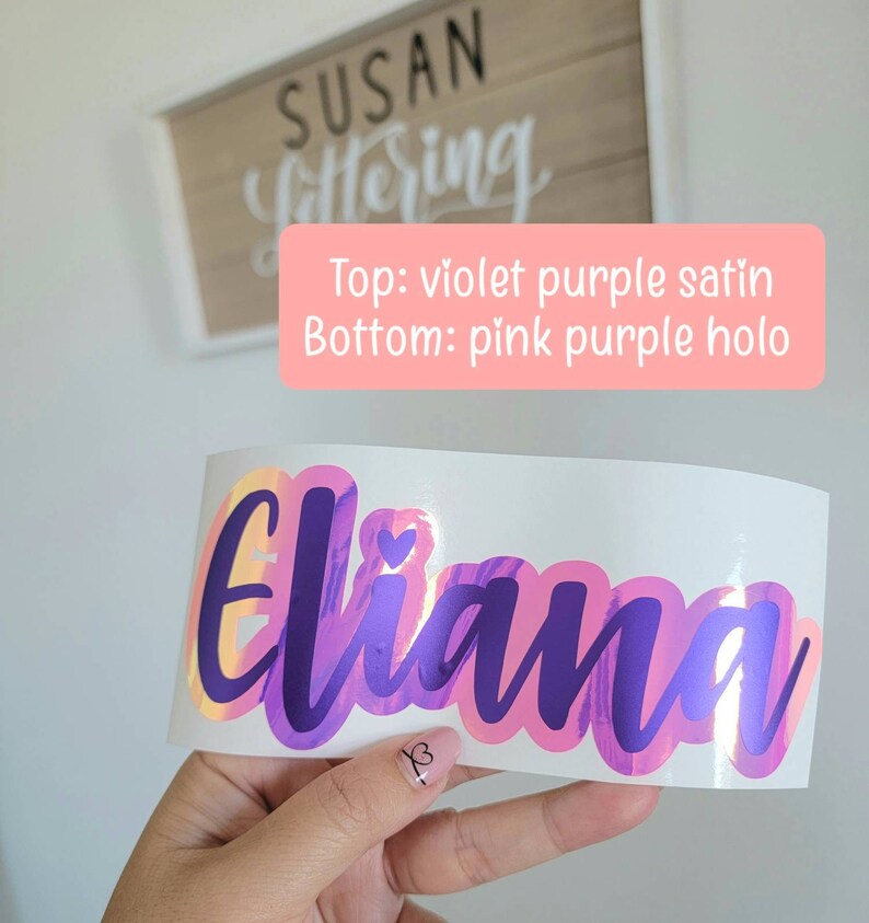 6 Layered Name Decal Heart Script Font Name Decal Etsy