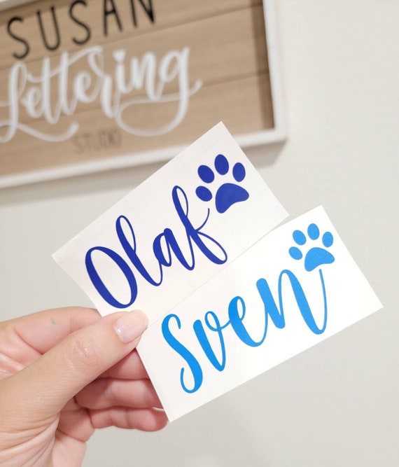 Pet Food Bowl Vinyl Decal | Dog Food Bowl Decal | Dog Bowl Decal | Treats Decal, Water Bowl Decal | Dog Food Container Custom Name Decal