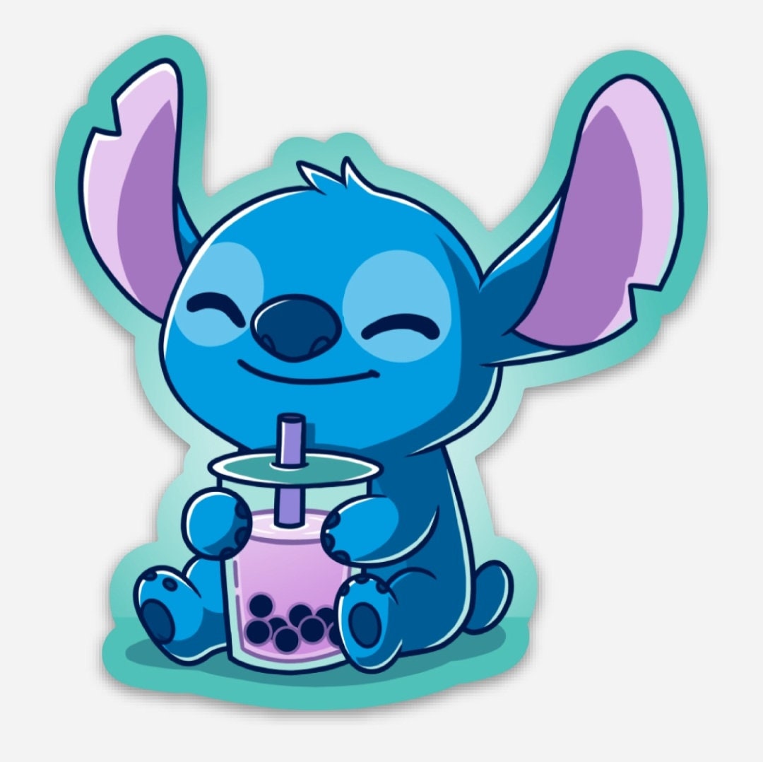 Boba Stitch Drink Sticker Stitch With Boba Sticker Etsy