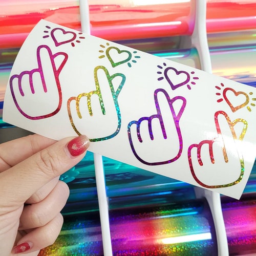 Finger Heart Sign Decal Love Symbol Kpop Cute Decal Finger Etsy