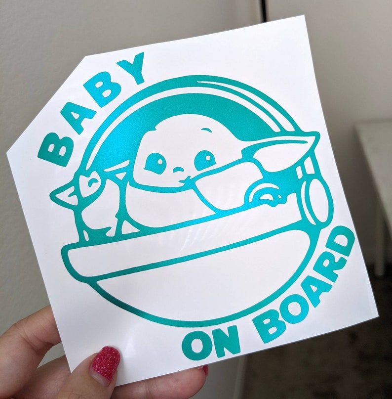 Baby Yoda Baby On Board Decal Baby On Board Car Decal Baby