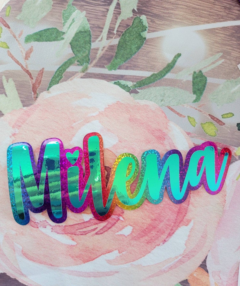 6 Layered Name Decal Heart Script Font Name Decal Etsy