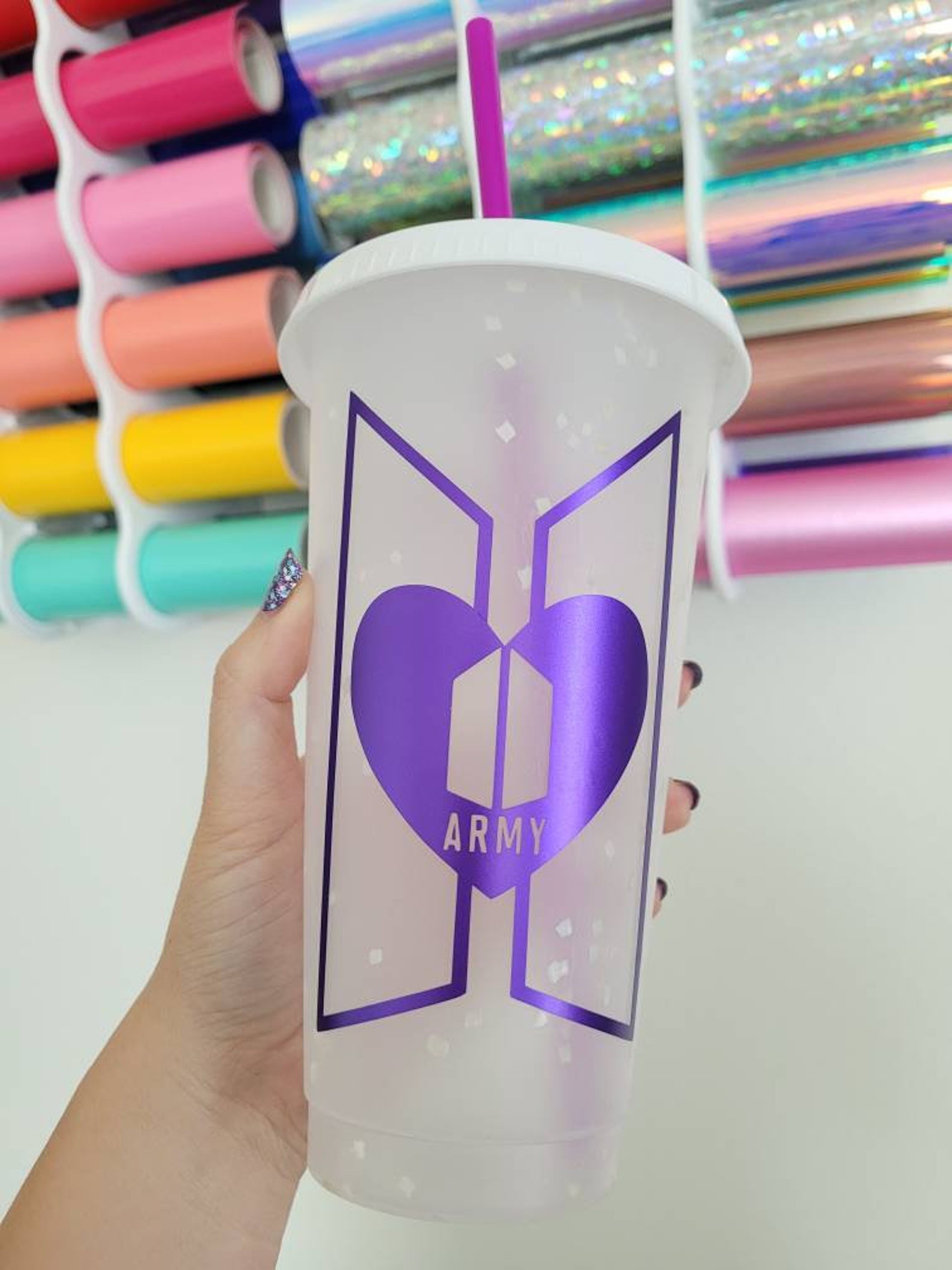 BTS ARMY Custom Starbucks Inspired Tumbler BTS x Army Gift Etsy