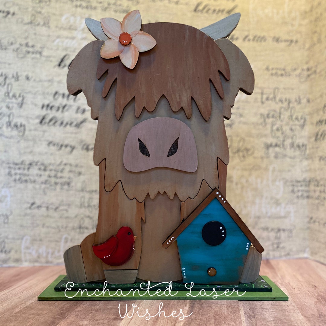 Highland Cow Interchangeable Shelf Sitter Etsy