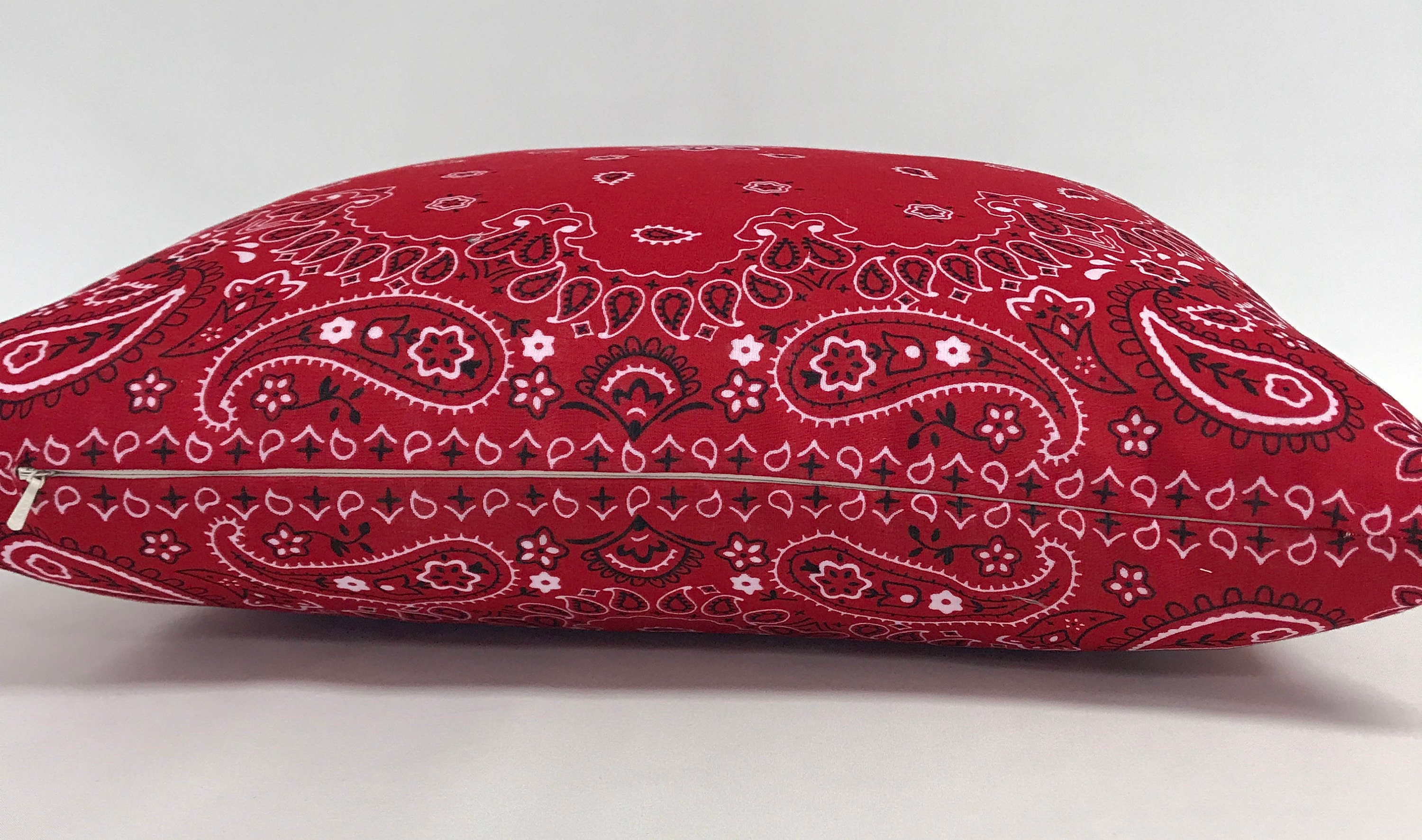 Pillow Cover Red Bandana Pillow Farmhouse Pillow Country Etsy