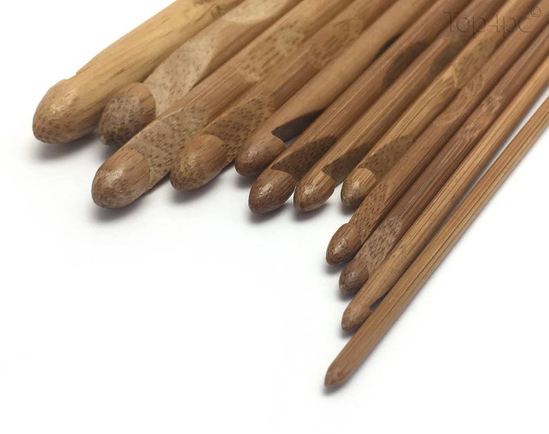 Lot De 12 Aiguilles En Bambou à Crochet Et à Tricoter
