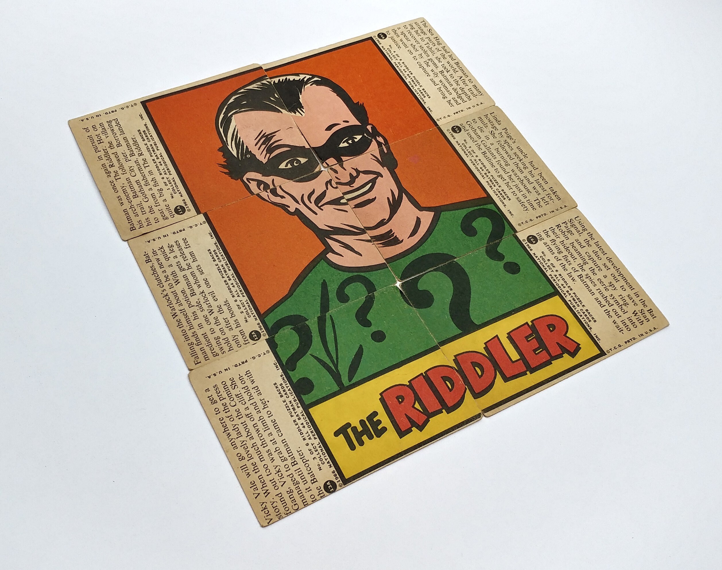 Vintage & Original 1966 BATMAN Cards RIDDLER Pictured Puzzle - Etsy