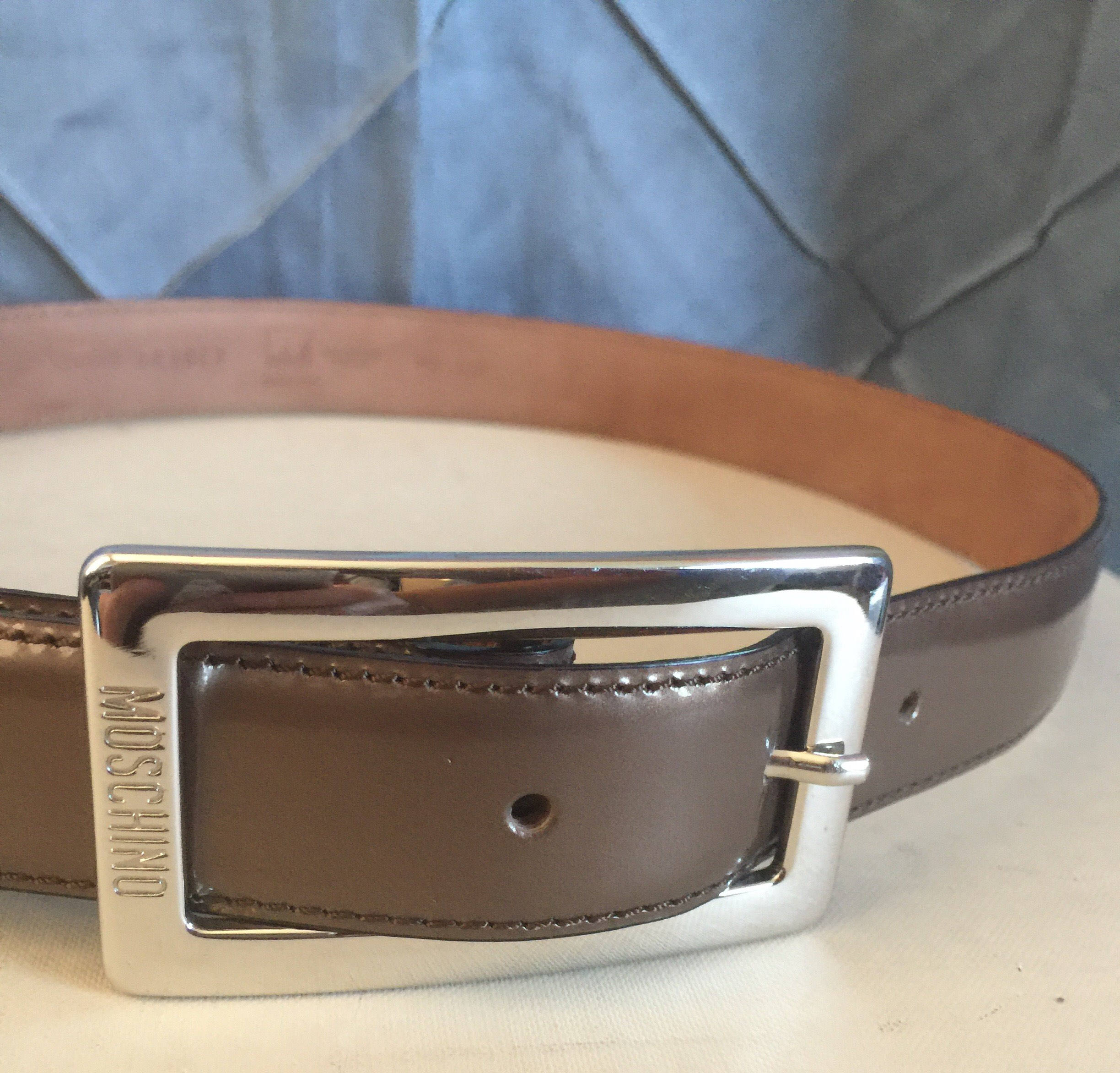Vintage Emporio Armani Italy women’s leather belt L stretch silver knot hook Vintage Armani Belt - Etsy main image 3