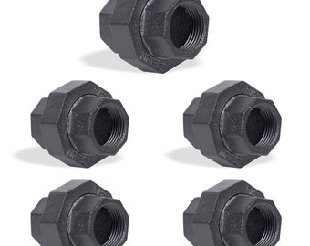 Rustic State Industrial Plumbing Galvanized Iron Pipe Rust Free 3//4 Inch for DIY Projects 6 Inch Long Black Set of 5