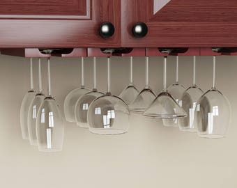 under cabinet hanging adjustable stemware rack by rustic state set of 2 holds 12 24 wine glasses mahogany wood - Hanging Wine Glass Rack under cabinet hanging adjustable stemware rack by rustic state set of 2 holds 12 24 wine glasses mahogany wood - Hanging Wine Glass Rack