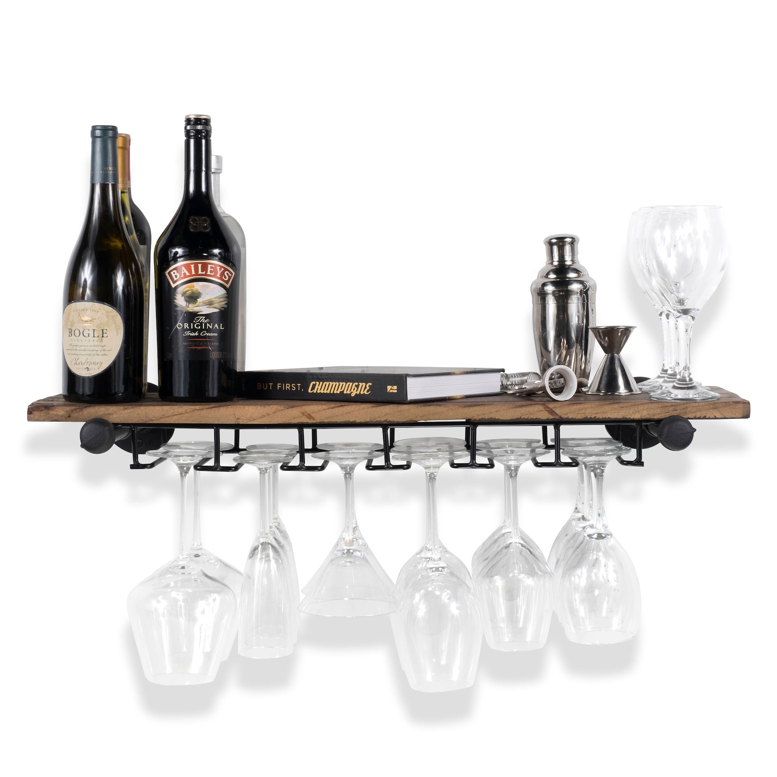 Rustic State Floating Shelf Stemware Holder Wine Rack Etsy