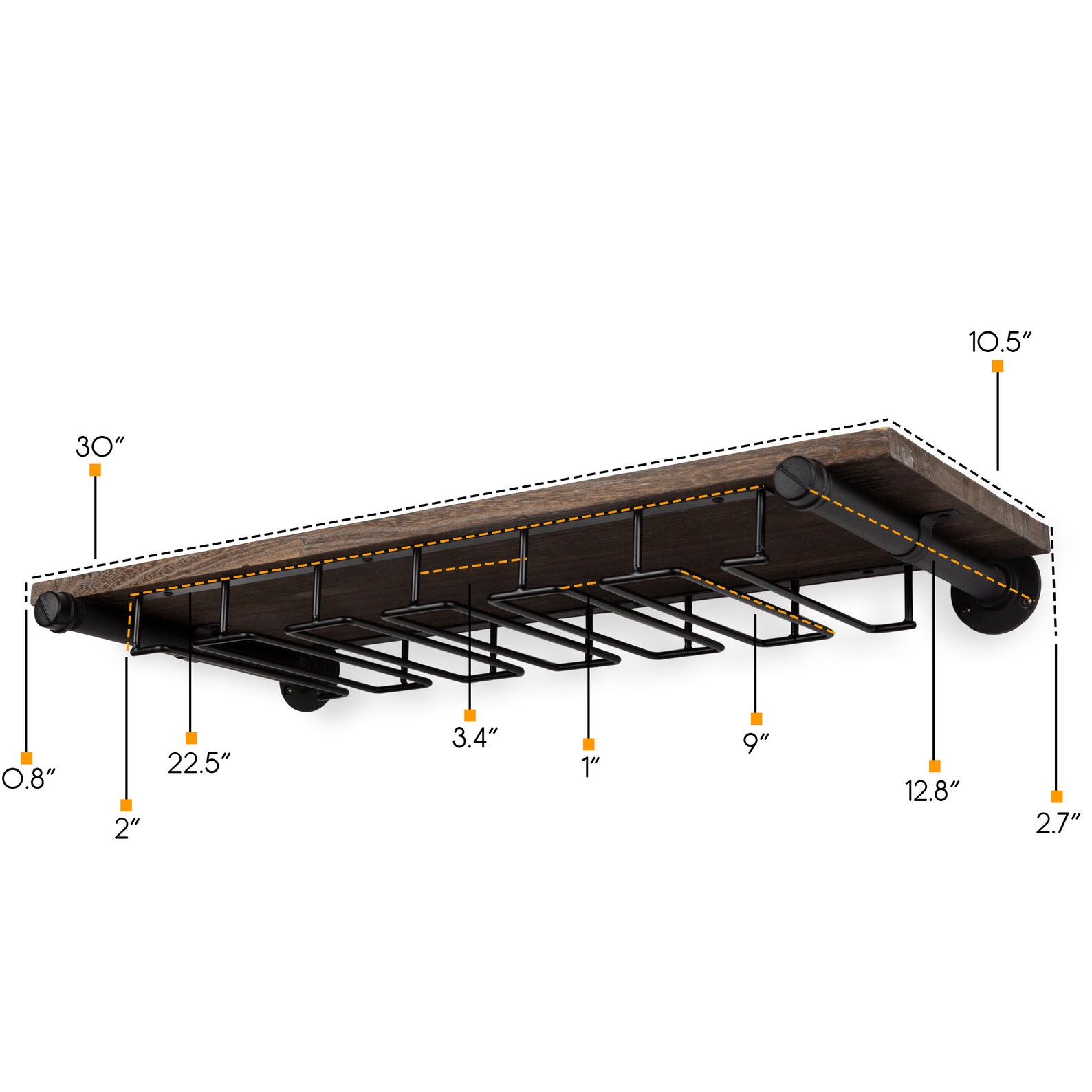 Rustic State Floating Shelf Stemware Holder Wine Rack Etsy