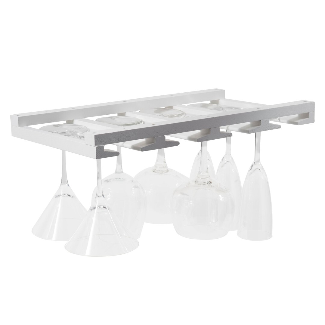 Under Cabinet 17.4 Inch Stemware Rack With 4 Sections by Rustic State ...