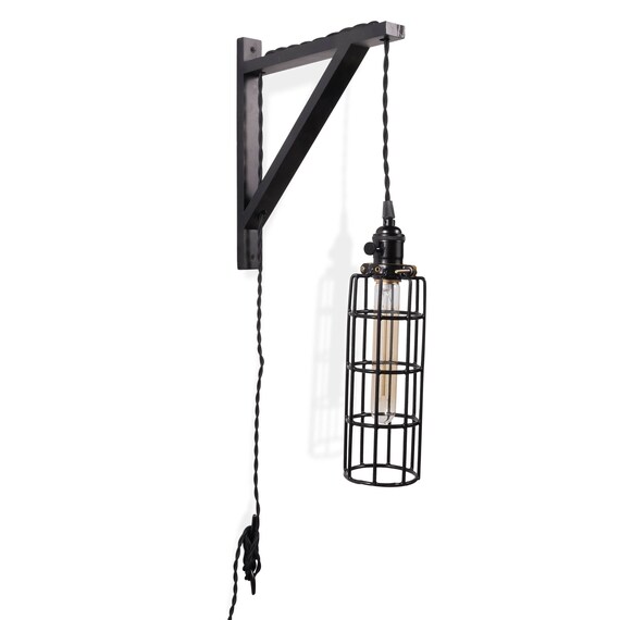 Industrial Wall Sconce With Wood Bracket Vintage Cage Lamp Edison Bulb And Toggle Switch Fabric Cord - Adding Toggle Switch To Wall Sconce Industrial Wall Sconce With Wood Bracket Vintage Cage Lamp Edison Bulb And Toggle Switch Fabric Cord - Adding Toggle Switch To Wall Sconce