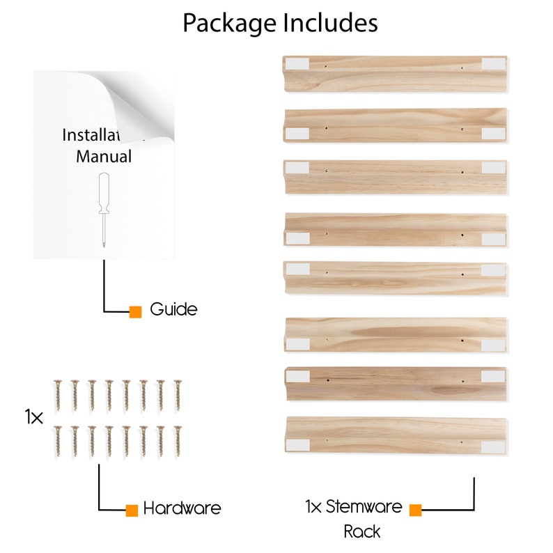 Under Hanging Stemware Rack Set With Easy Installation Etsy