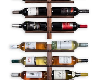 Rustic State Kuntra Wall Mounted Wine Rack Vertical Bottle Holder for 12 Bottles