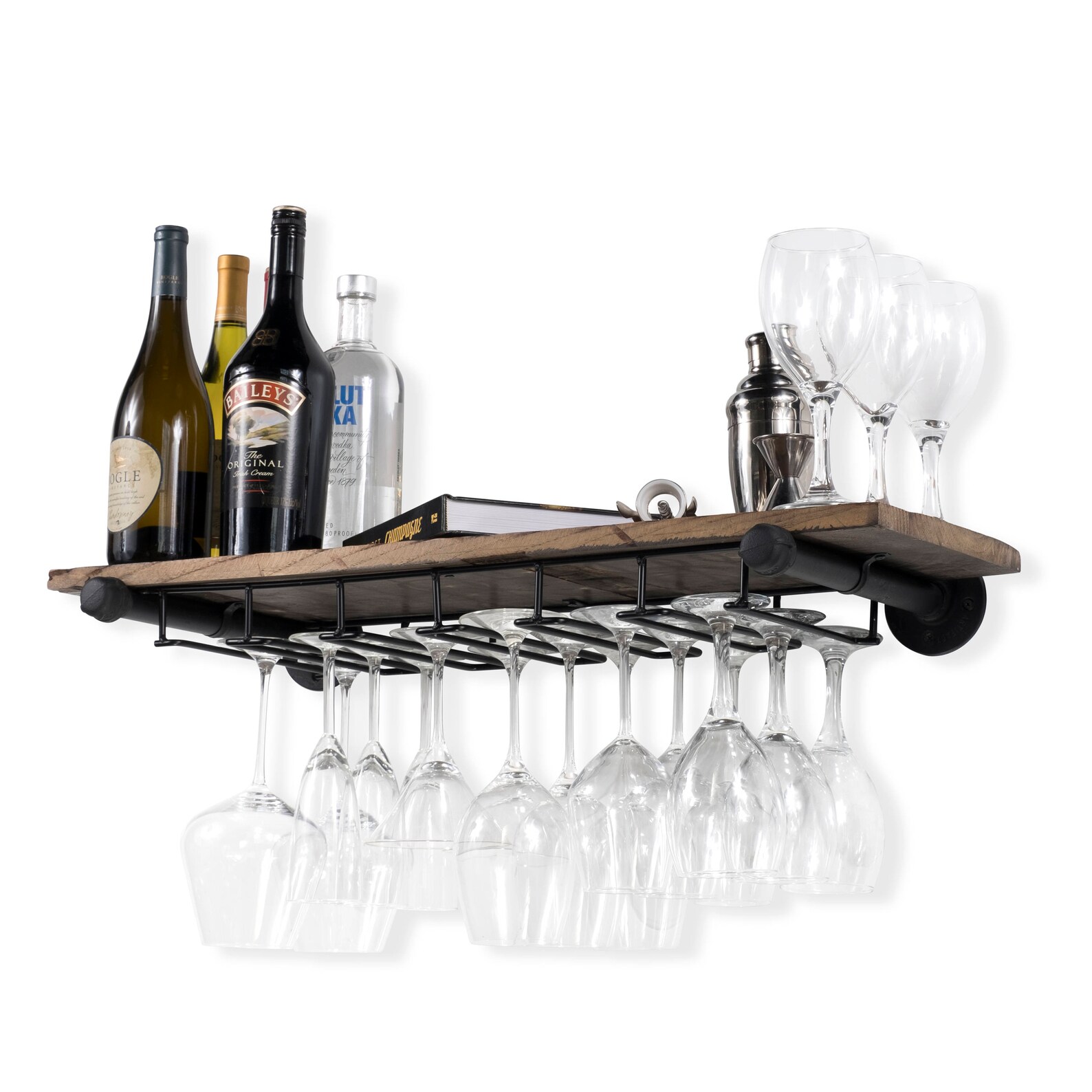 Rustic State Floating Shelf Stemware Holder Wine Rack Etsy