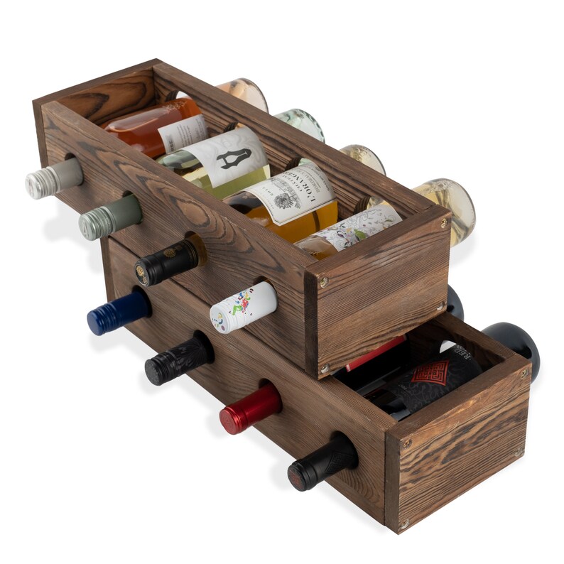 Rustic State Sonoma Solid Wood Wine Rack Table Bottle Holder Etsy