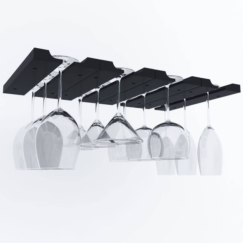 Under Hanging Adjustable Stemware Rack by Rustic State Etsy