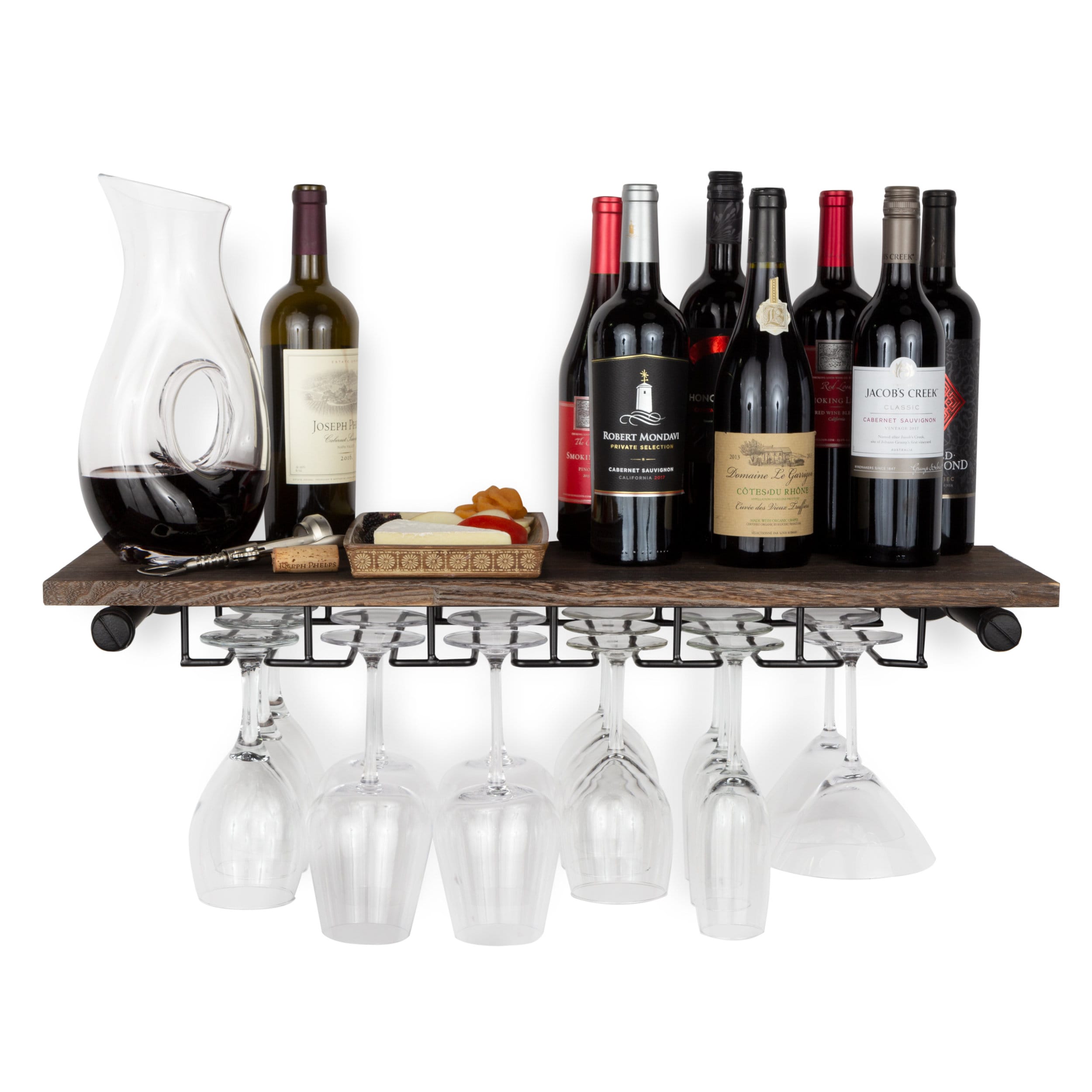Rustic State Floating Shelf Stemware Holder Wine Rack Etsy