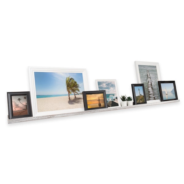 White Wooden Picture Shelves Etsy