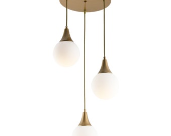 Rustic State Damla 3-Light Pendant Light Brushed Gold