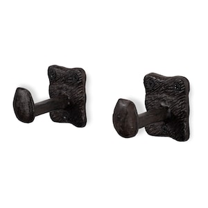 Rustic State Motris Railroad Spike Cast Iron Coat Hooks Set of 2 image 1